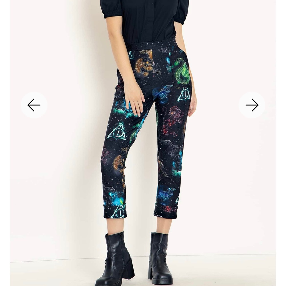 BlackMilk Clothing Harry Potter Magic Stars Cuffed Pants Size Medium